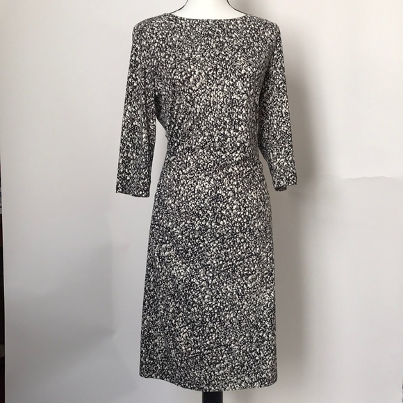J. McLaughlin Side Ruched Dress (L) Gray Floral